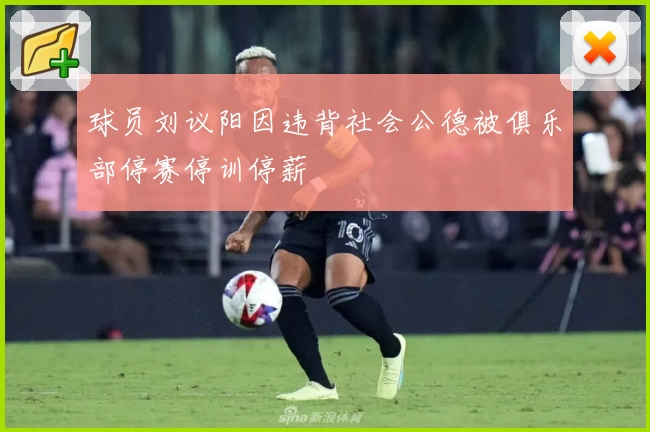 球员刘议阳因违背社会公德被俱乐部停赛停训停薪